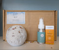 bath bomb, magnesium oil spray, orange essential oil