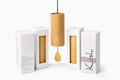 Bamboo hanging chimes with packaging on a white background

