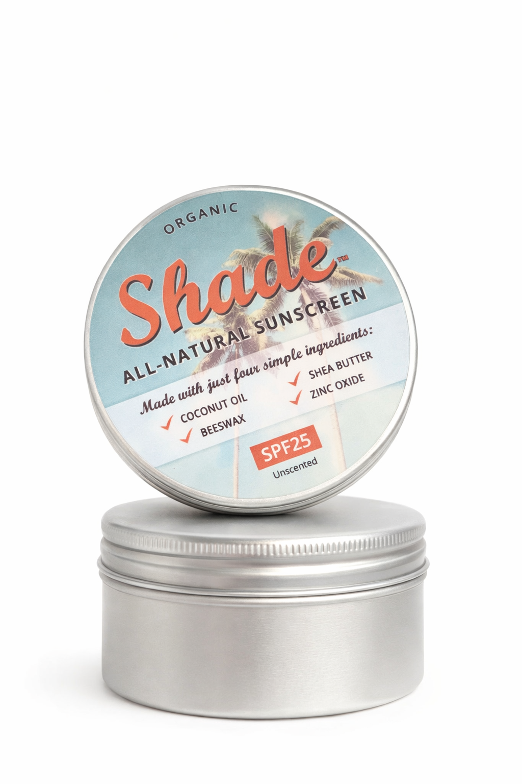 Shade™ Organic All‑Natural Sunscreen – SPF25 (Unscented)